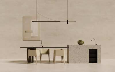 现代餐桌椅组合3D模型下载